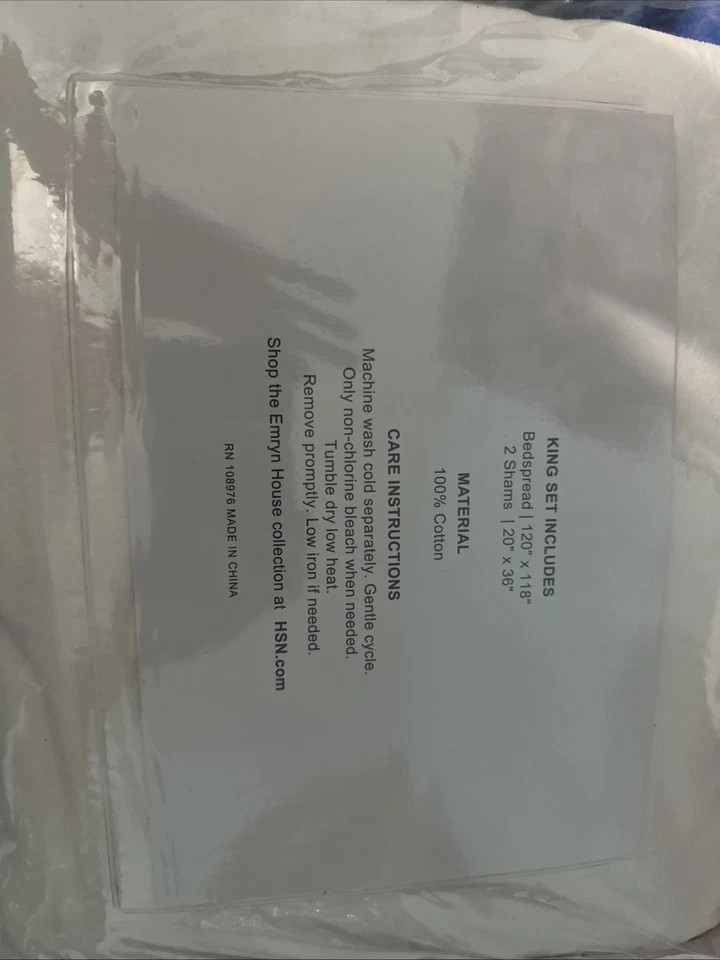 Emryn дом 100% хлопок и шениль король покрывало и две подушки наволочки комплект новый - Изображение 4 из 4