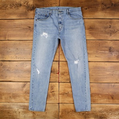 Levis 512 Jeans 36x32 Blau Slim Tapered Faded Light Distressed Red Tab Denim