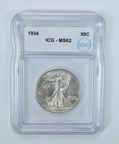 1934 Walking Liberty Half Dollar MS62 ICG