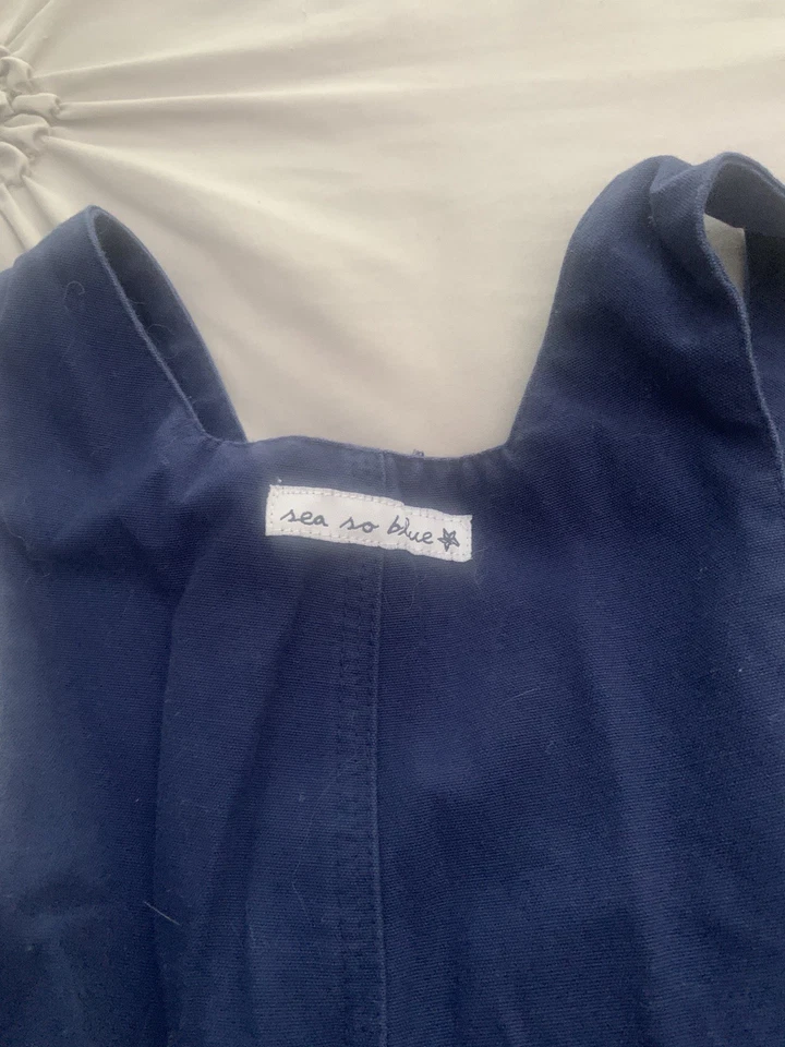 Винтажный синий комбинезон Disney с вышивкой тигр и пух морская тематика 24 мес - Изображение 4 из 4