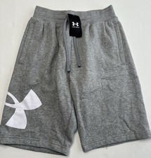 Under Armour Mens Small Gray Rival Fleece Logo Sweatshort Shorts NEW NWT