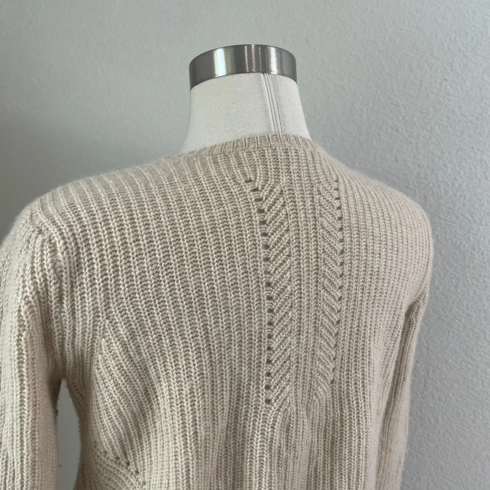 Calypso St. Barth Womens Small Tan 100% Cashmere Cardigan Sweater - Image 3 of 4