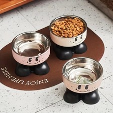 Elevated Pet Bowl Stainless Steel Raised No Spill Feeder for Dogs  Cats