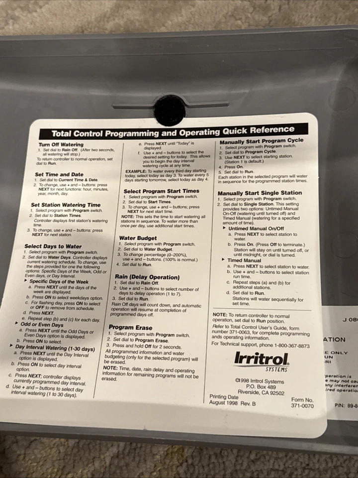 NEW-Irritrol Total Control TC-12IN-B Stn module & board-24hr New Open Box - Image 3 of 4