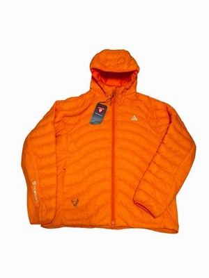 Nike ACG Orange PrimaLoft Insulated Hooded Full Zip Puffer Jacket Men s L