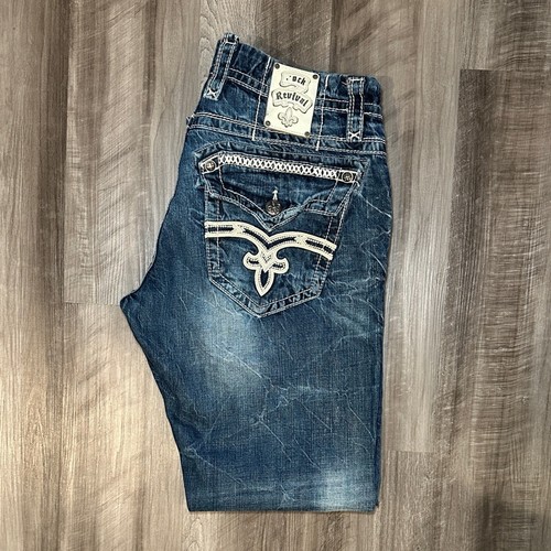 Rock Revival Benjamin Relaxed Straight Distressed Jeans - 38 - Bild 1 von 9