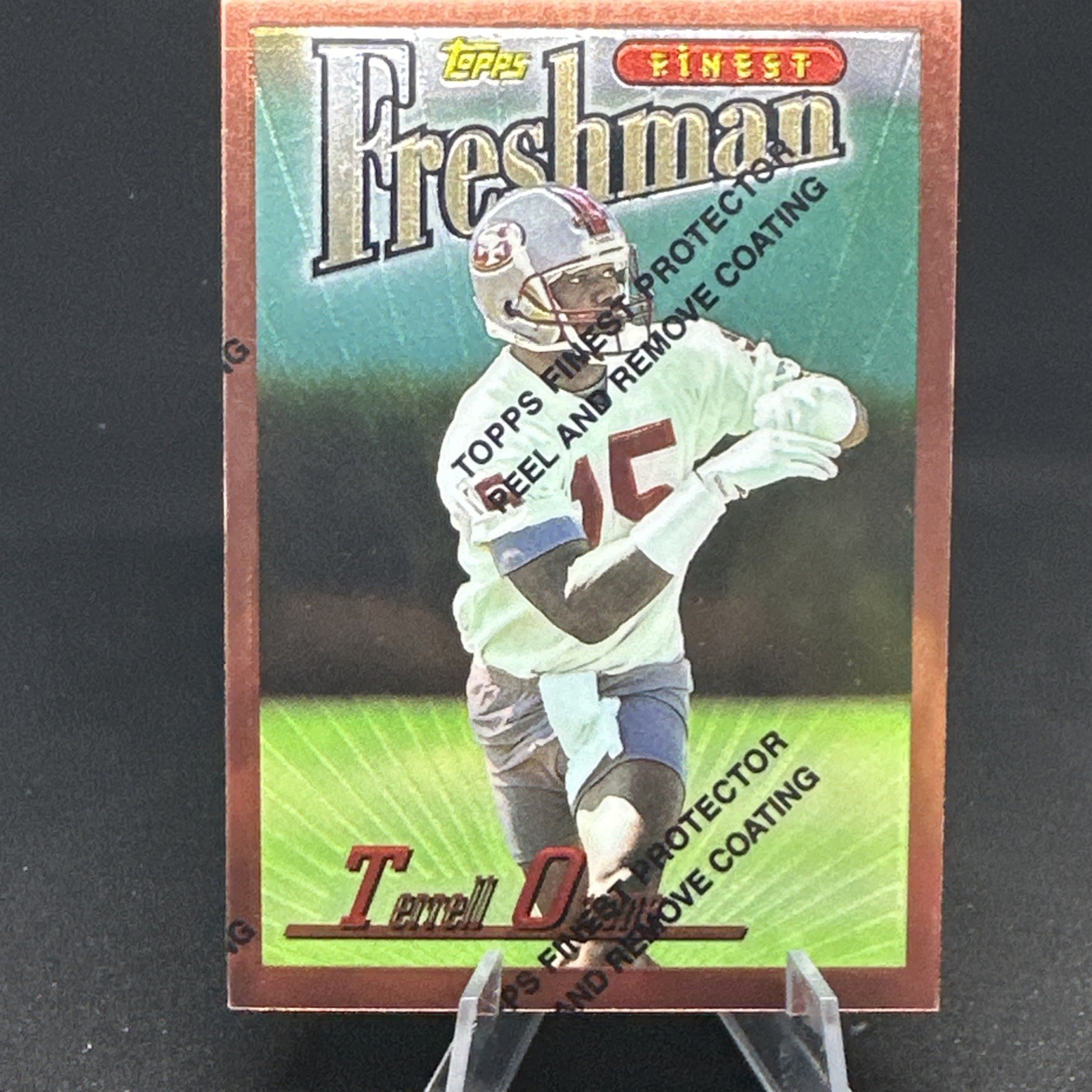 1996 Topps Finest Terrell Owens W/Coating Refractor Rookie RC #338 49ers