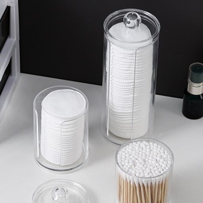 3pcs Acrylic Cotton Rounds Holder Set Clear Makeup Organizer For Bathroom BAK
