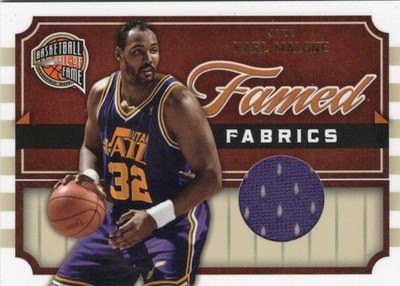 Karl Malone Jazz Famed Fabric Jersey Card /599 Bx10a