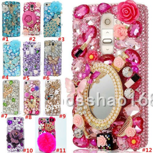3D Handmade Luxury Sparkle Bling Diamond Rhinestone Gems Clear Phone Case Cover - 第 6/16 張圖片
