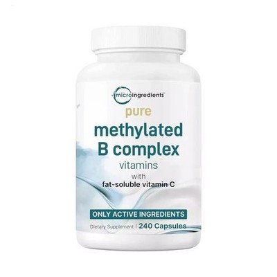 Pure Methylated B Complex Vitamins With Vitamin C, 240 Caps (1 Pack)