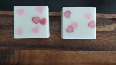 HEARTS. Handmade Soap. Detergent Free. Goat Milk. Homemade bath bar. Orchid salt