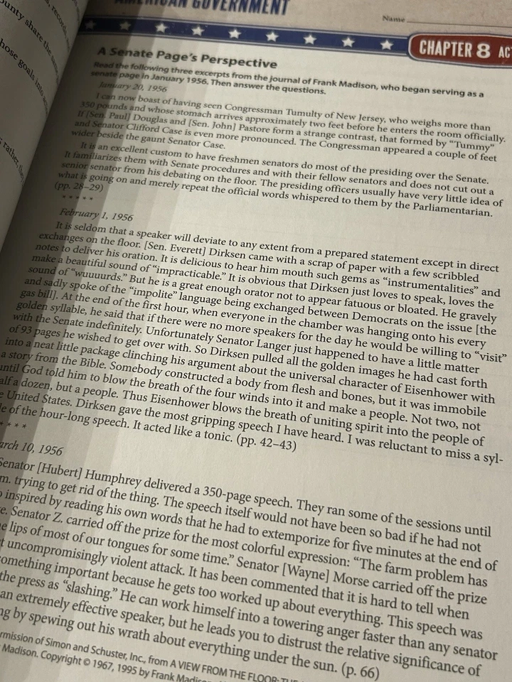 American Government 3rd Edition Textbook Student Activities BJU Press 2014 - Image 2 of 4