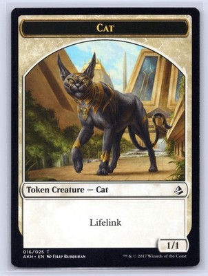 MTG LP-NP Normal Earthshaker Khenra // Cat Double-Sided Token 4 // 16 T Hour of
