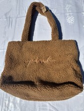 PINK Victoria Secret COZY TOTE PLUSH BAG WARM BROWN NWT Sherpa