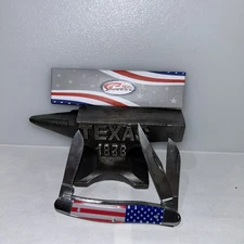 Rite Edge USA Flag 3 Blade Stockman Folding Pocket Knife 3 1/2" Closed 211582