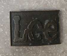 Vintage 1980s Lee Jeans Brass Belt Buckle