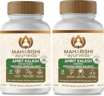 2 packs X Maharishi Ayurveda Amrit Kalash Ambrosia 60 Tabs FREE SHIPping