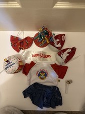 Lot Build a Bear Happy Birthday Shirt Jeans Sash Cone Hat Sneakers Cupcake Wistl