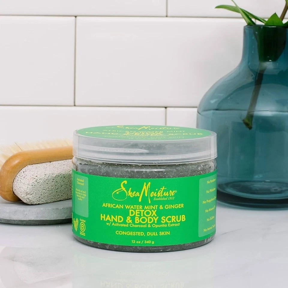 (2) Shea Moisture African Water Mint & Ginger Hand & Body Scrub 12 Ounce Each - Image 2 of 4