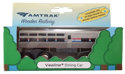 RARE RETIRED Amtrak Wooden Train Diner Viewliner Dining Car 4.25