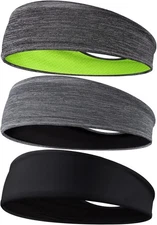 Men's Headbands, 3-Pack Head Band for Men