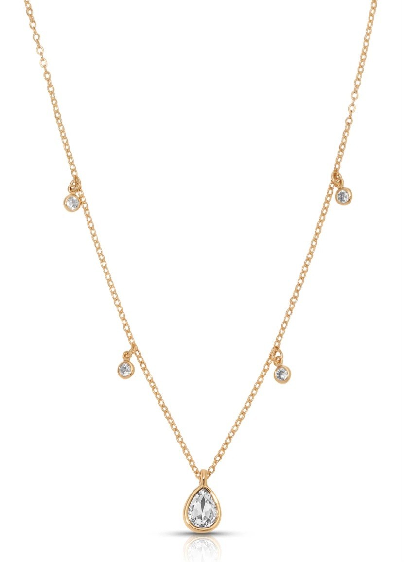 NEW Ettika Dripping in Crystals Drop Necklace 14k Gold Plated Jewelry NWT