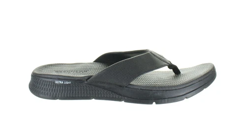 Skechers Mens Go Walk Massage Fit Black Flip Flops Size 11 (7820355)