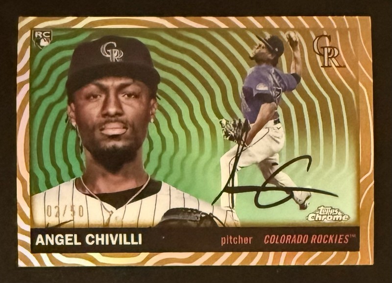 2025 Topps Chrome Platinum #339 Angel Chivilli  /50 Gold Vibrations (L1)