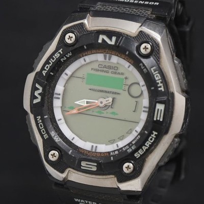 Casio Fishing Gear AQW-101 Quarz Digital Analog Digital Zifferblatt Damen...