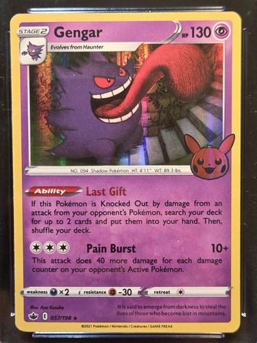 Pokemon Gengar 057/198 Trick or Trade 2022 Holo Rare CGC 9 Mint (Blue Label) - Bild 2 von 3