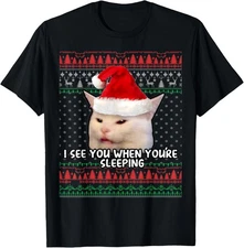 Women Yelling at Smudge the Cat Christmas T-Shirt