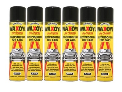 6x Hammerite Waxoyl schwarz - 400ml Aerosol (5092855)