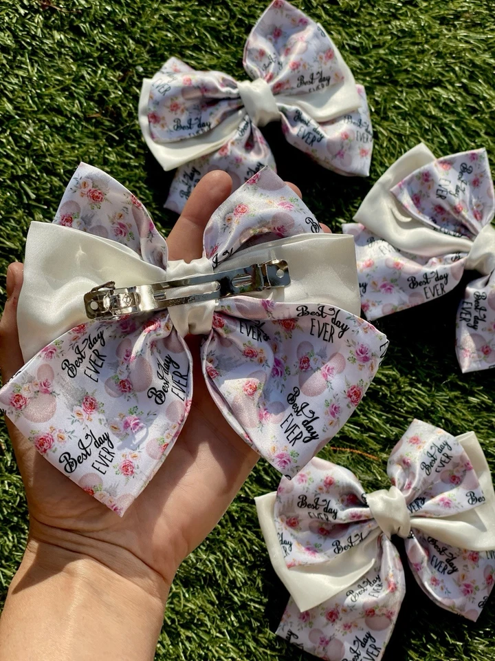 3 Layers Hair Bow Clip Satin Handmade Mikki Mouse Minnie Disney - image 4 of 4
