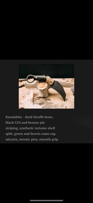 Half Face Blades Karambito - dyed Giraffe bone,synthetic tortoise shell