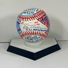 Rod Carew Signed OAL Baseball, VCBC SuperStats, Hand Painted JSA, HOF, Twins