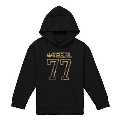 Star Wars Rebel 77 Kinder Hoodie, schwarz, 5-13 Jahre