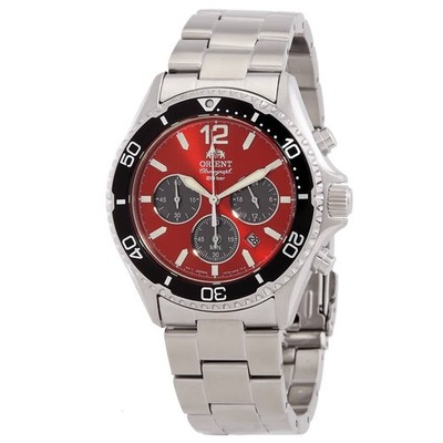 Orient Sports Solar Powered Chronograph Red Dial Men's Watch RA-TX0207R