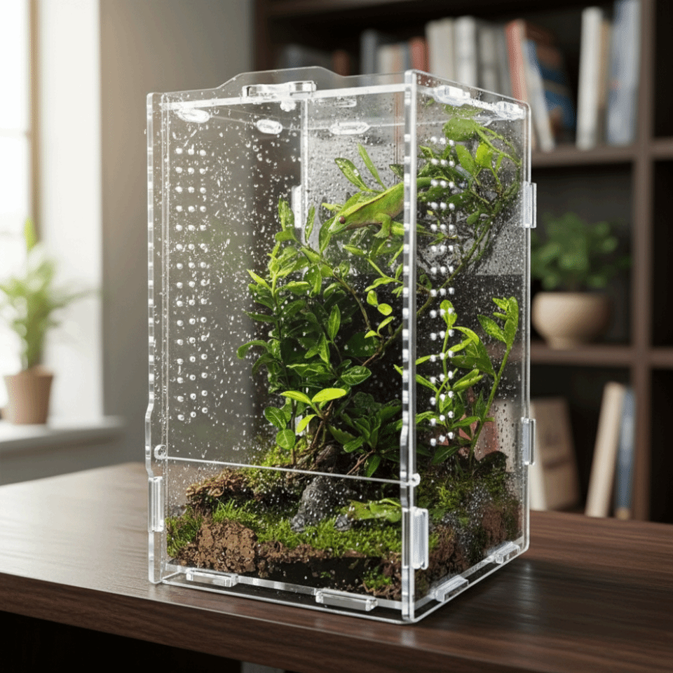 Photo inspiration: Visual Reference: Transparent Reptile Feeding Box Jumping Spider Terrarium Landscape