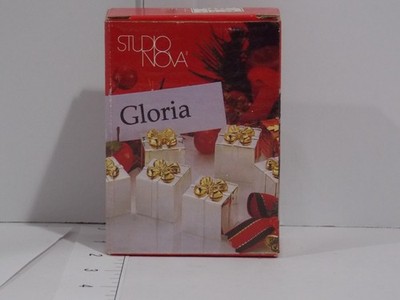 Studio Nova Gloria Christmas Holiday Metal Gift Box Décor with Gold Bows - Used