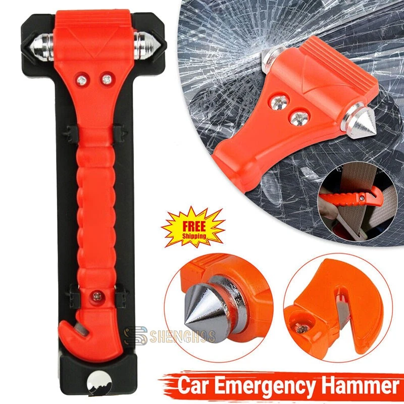 Herramienta de martillo de seguridad para automóvil de escape 2 en 1 con interruptor de ventana y cortador de cinturón de seguridad - EE. UU. Foto 4 de 4