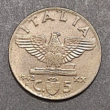 5 CENTESIMI LIRE IMPERO 2° TIPO 1939 1940 1941 1942 1943 BB SPL FDC REGNO ANNO