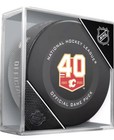 2019-2020 Calgary Flames 40Th Ann Official Game Puck In Cubed Box Brand New