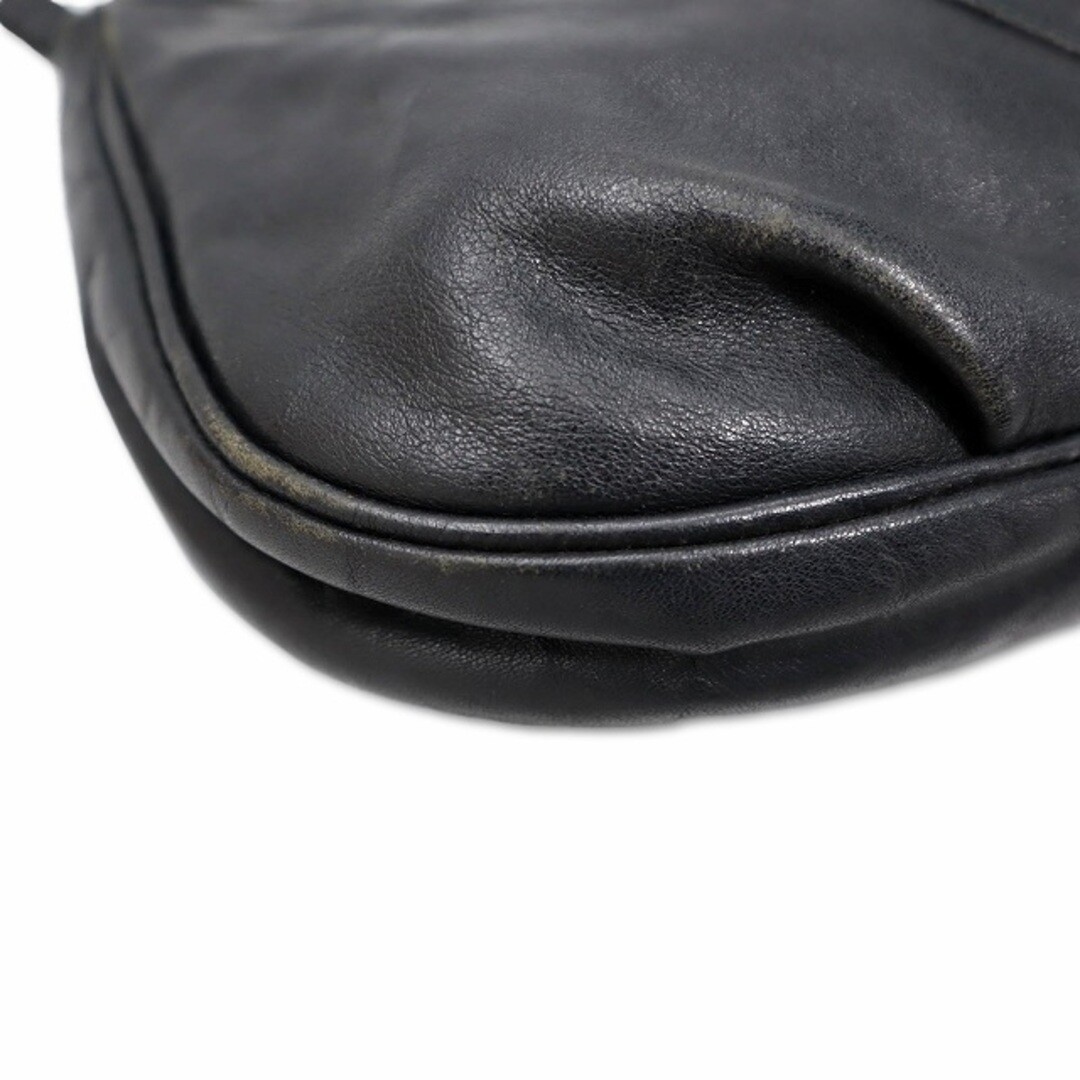 IBIZA LEATHER SHOULDER POCHET BLACK Used IBIZA LEATHER SHOULDER POCHET BLACK Used