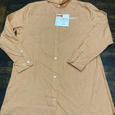 Whataburger Manager Shirt Uniform Womens Orange Plaid Longsleeve Medium NEW