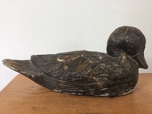 Vtg Fiberglass Resin Brown Duck Decoy Garden Yard Decor Lawn Ornament Statue - Picture 8 of 11