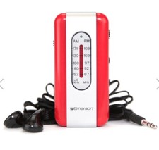 Emerson Portable AMFM Radio Compact, Lightweight with Earbuds and Volume Control
