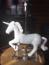 Pottery Barn Kids 15” White Unicorn Ceramic Lamp