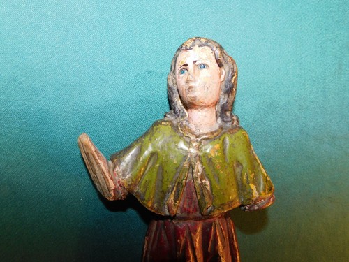 Statua Figura di Legno Probabilmente Santo Arcangelo Circa 1760 - Picture 3 of 6