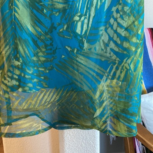 Rampage Y2K halter green blue tropical print side zip midi dress summer vacation - Picture 6 of 9
